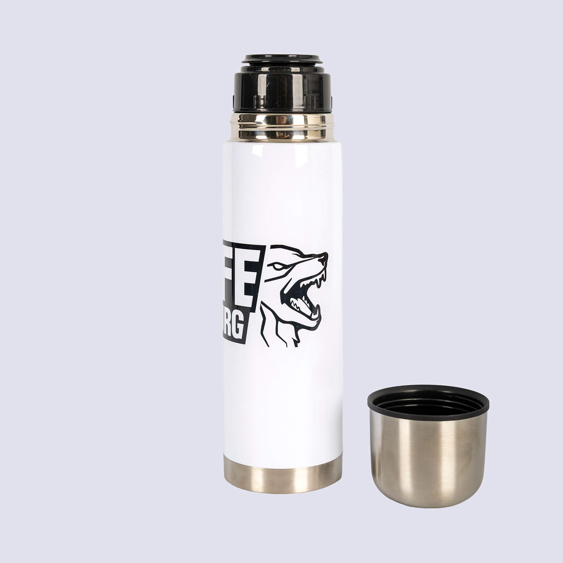Thermosflasche von den Wölfen